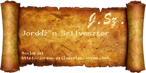 Jordán Szilveszter névjegykártya