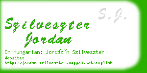 szilveszter jordan business card